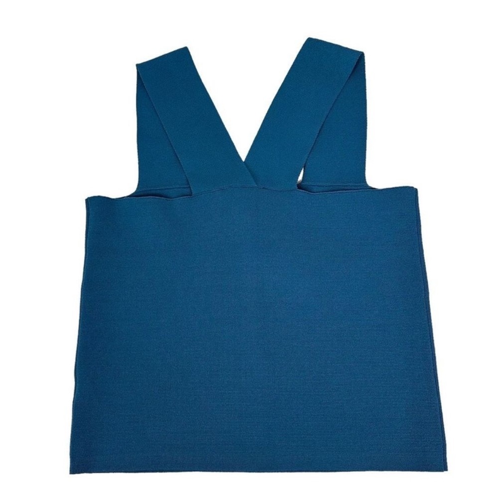 NWOT House of Harlow 1960 Teal Green Sleeveless Compression Sculpt Tank Crop Top - Picture 3 of 5